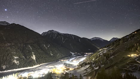 Time-Lapse-of-Sankt-Walburg-in-Ultental-during-a-cloudy-night