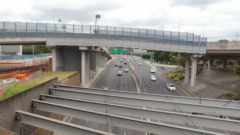 From-an-overpass-looking-down-on-the-cars-travelling-on-the-duel-carriage-way-of-the-Brisbane-inner-City-bypass