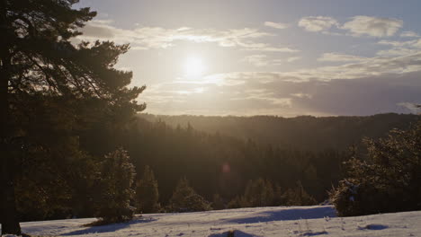 Panoramaaufnahme-Eines-Kleinen-Tals-Im-Winter