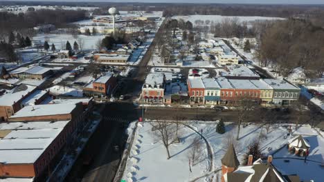 Stockbridge-Michigan-Aerial-of-Town-4K