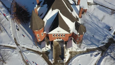 Stockbridge-Michigan-Town-Hall-Aerial-Drone