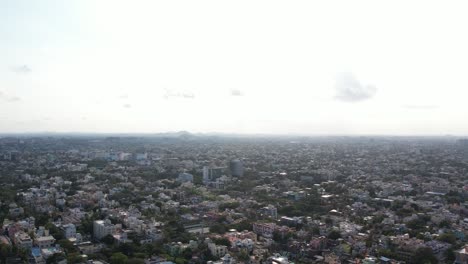 Mist-Aerial-View-of-Chennai-City,-India