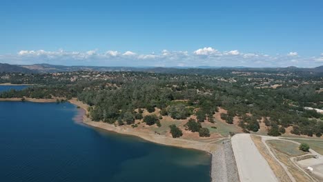 Aerial-view-Folsom-lake-State-recreational-area,-California