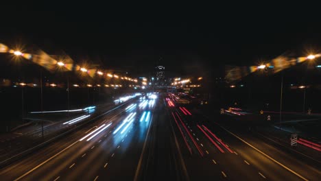 Night-time-lapse-of-busy-highway