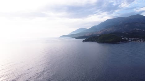 AERIAL-Shot-of-the-Cloudy-Albanian-Riviera