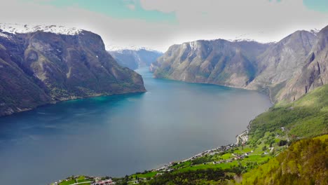 Aerial:-sognefjord-among-green-mountains-in-Norway