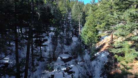 Aerial-footage-from-Helen-Hunt-Falls-recreational-area-near-Colorado-Springs-Colorado