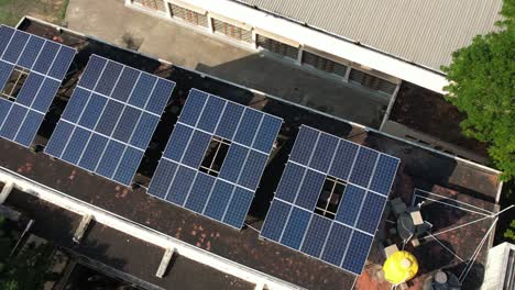 Aerial-shot-of-solar-panels-over-the-school-building-in-Chennai-City