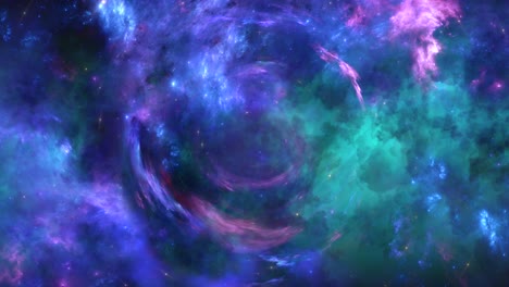 Vórtice-De-Sueño-De-Tiempo-Espacial-Giratorio-En-Nubes-De-Nebulosa-Verde-Púrpura