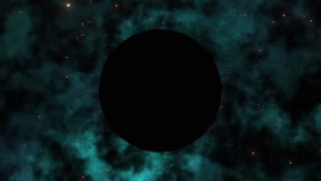 Zoom-Lento-En-Un-Agujero-Negro-Supermasivo-En-Una-Nebulosa-Verde-Oscuro