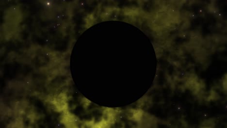 Zoom-Lento-En-Un-Agujero-Negro-Supermasivo-En-Una-Nebulosa-Amarilla
