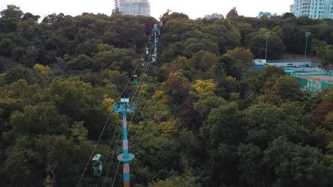 Aerial-view-of-a-cable-railway-in-Odessa,-Ukraine