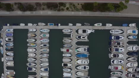 A-stunning-aerial-birds-eye-view-drone-shot,-flying-over-the-Dana-Point-Harbor,-Dana-Point---Orange-County---California