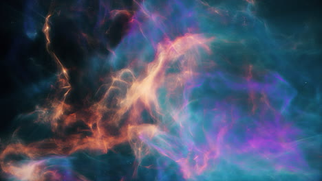 Abstract-Blue-and-orange-colored-Nebula-or-Galaxy-with-clouds-of-cosmic-dust-floating-in-outer-deep-interstellar-Space-Universe-with-Star-field-in-background