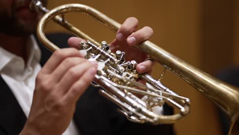 Symphony-Orchestra-Performance,-Close-Up-of-Trumpet