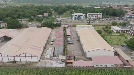 Aerial-View-of-a-large-factory,-dolly-left