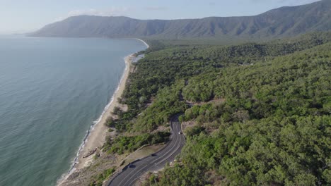 Aerial-View-Over-Captain-Cook-Highway-Near-Rex-Lookout-In-North-Queensland,-Australia---drone-shot