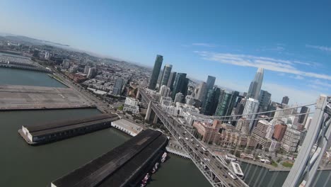 Aerial-View-Bay-Bridge-and-San-Francisco-City
