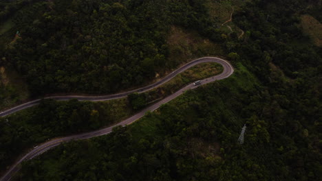 A-top-view-of-curvy-roads-leading-to-Vietnamese-highlands-near-Da-Lat