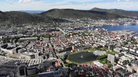 Aerial:-flying-over-Bergen-in-Norway