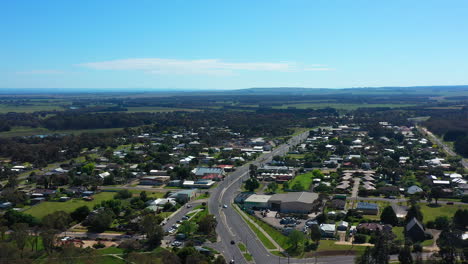 AERIAL-Small-Rural-Township-Of-Winchelsea,-Victoria-Australia