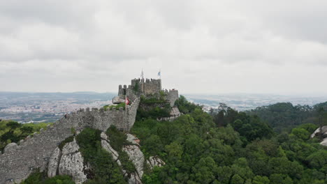 Flying-around-castle-of-moors-Sintra-Portugal