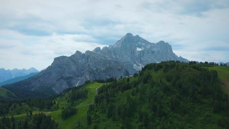 Drone-Shot-Of-Fabulous-Civetta-Mount-In-Zoldo-Dolomites-In-Italy-Alps