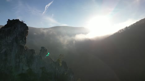 Seneca-Rocks-Misty-Morning-Drone