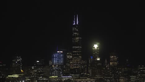 Vollmond-Am-Nachthimmel-Von-Chicago