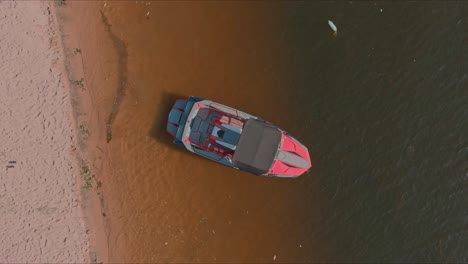 Drone-top-view-of-a-two-boats-on-waters