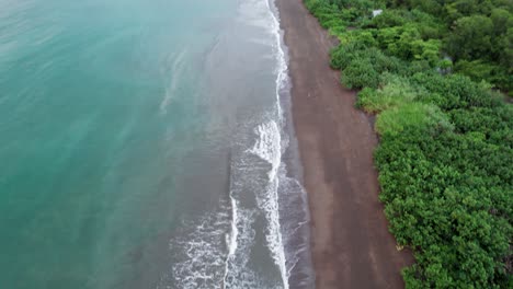 Playa-De-La-Selva-Tropical-En-La-Costa-Del-Océano-Pacífico-De-Drake-Bay,-Costa-Rica