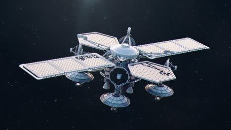 Alejar-Del-Satélite-De-Observación-Futurista-En-El-Espacio-Ultraterrestre