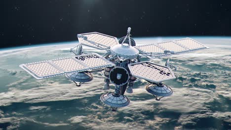 Alejar-Del-Satélite-De-Observación-Futurista-En-órbita-Terrestre