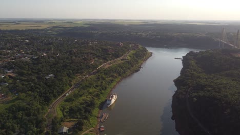 The-triple-border-between-Argentina,-Brazil-and-Paraguay-and-the-junction-of-the-Parana-and-Iguazu-rivers