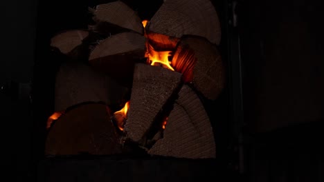 -Cut-Wood-Fire-Logs-With-Bright-Orange-Flames