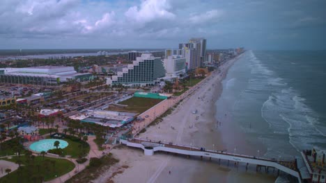 Amazing-aerial-drone-hyperlapse-of-Daytona-beach,-Florida