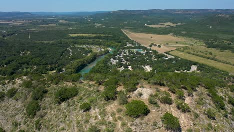 Aerial-video-flying-over-Garner-State-Park-in-Texas-with-a-view-of-the-Frio-River