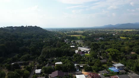 Aerial-drone-view-over-wide-open-landscape-in-Northern-Thailand