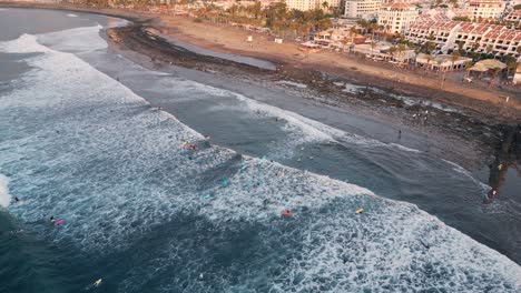 Aerial-view-of-surfers-learning