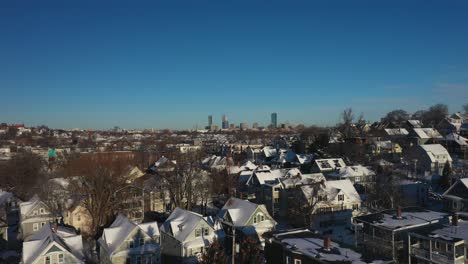 Skyline-Drohne-Der-Stadt,-Aufgenommen-In-Boston,-Massachusetts