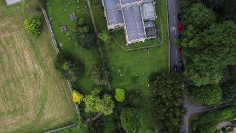 Birds-Eye-View-Church-Building-Graveyard-Chipping-Campden-Aerial