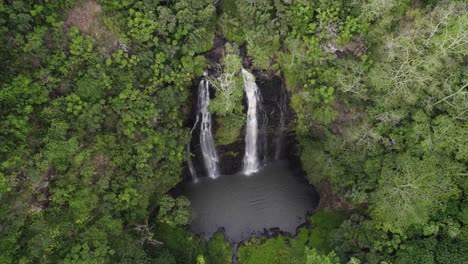 Beautiful-cinematic-aerial-footage-of-famous-Wailua-waterfalls