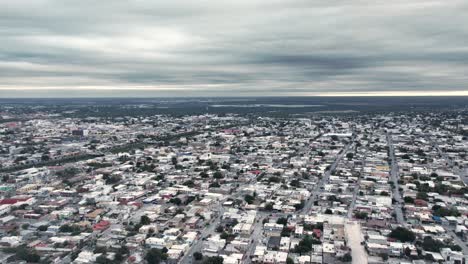 drone-hyperlapse-shoot-of-a-cloudy-morning-day-at-Reynosa,-Mexico