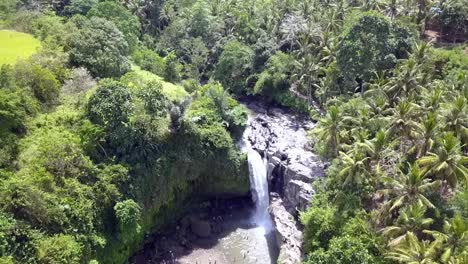 Touristen-Schwimmen-In-Zeitlupe-An-Einem-Mächtigen-Wasserfall-Im-Regenwald