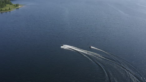 Aerial-view-of-a-ringo-ride-in-a-river-in-Sweden