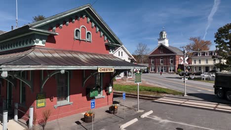 Train-Depot-in-Chester-Vermont-aerial