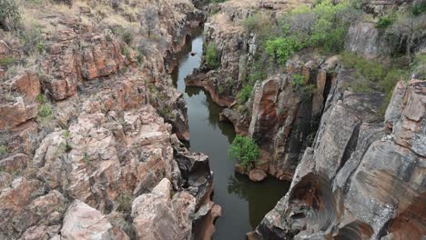 Canyon-valley-in-Bourke's-Luck-Potholes,-South-Africa,-3rd-largest-canyon-in-the-world