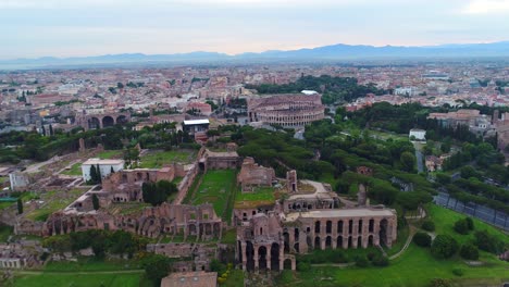 Rome-Drone-Aerial-Helicopter-Herods-Palace-Coloseum-Flight-Birds-Eye-View-Tour-Tourist-Destination-Roman-Architecture-Empire
