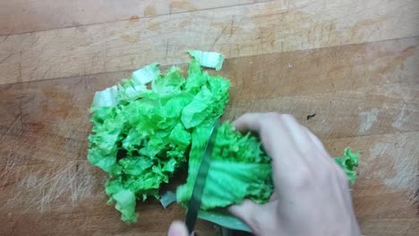 Food-Preparation:-Cutting-Fresh-Cabbage-on-a-wood-surface-for-a-green-salad-plate