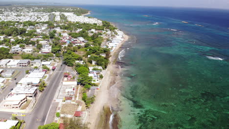 Puerto-Rico-Coastline,-beach-and-houses
